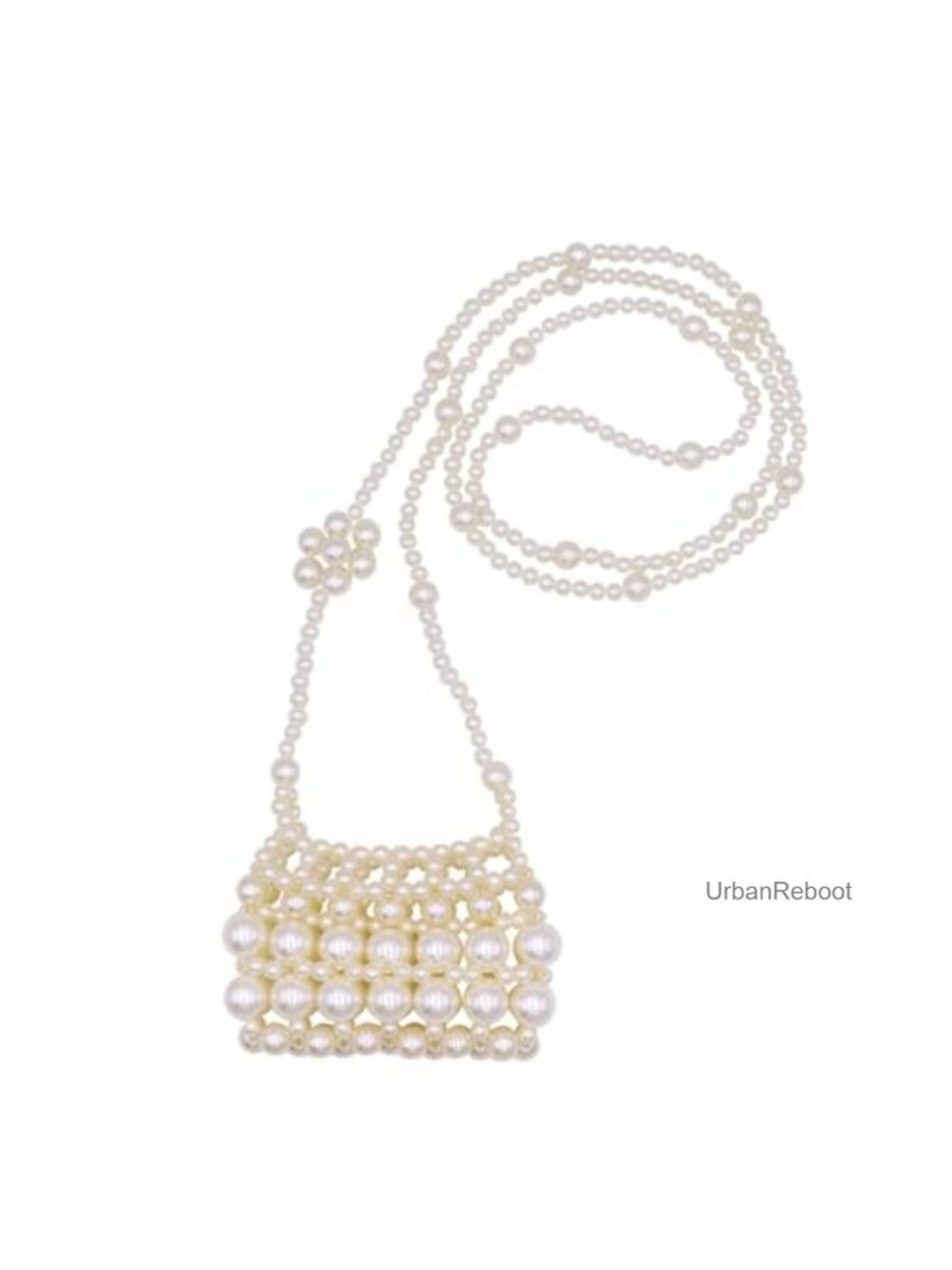 Girls Mini Pearl Clutch Evening Handbag Beaded Shoulder Purse